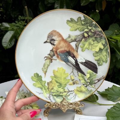 Тарелка Franklin Porcelain Птицы 23 см фарфор Франция 1984 г