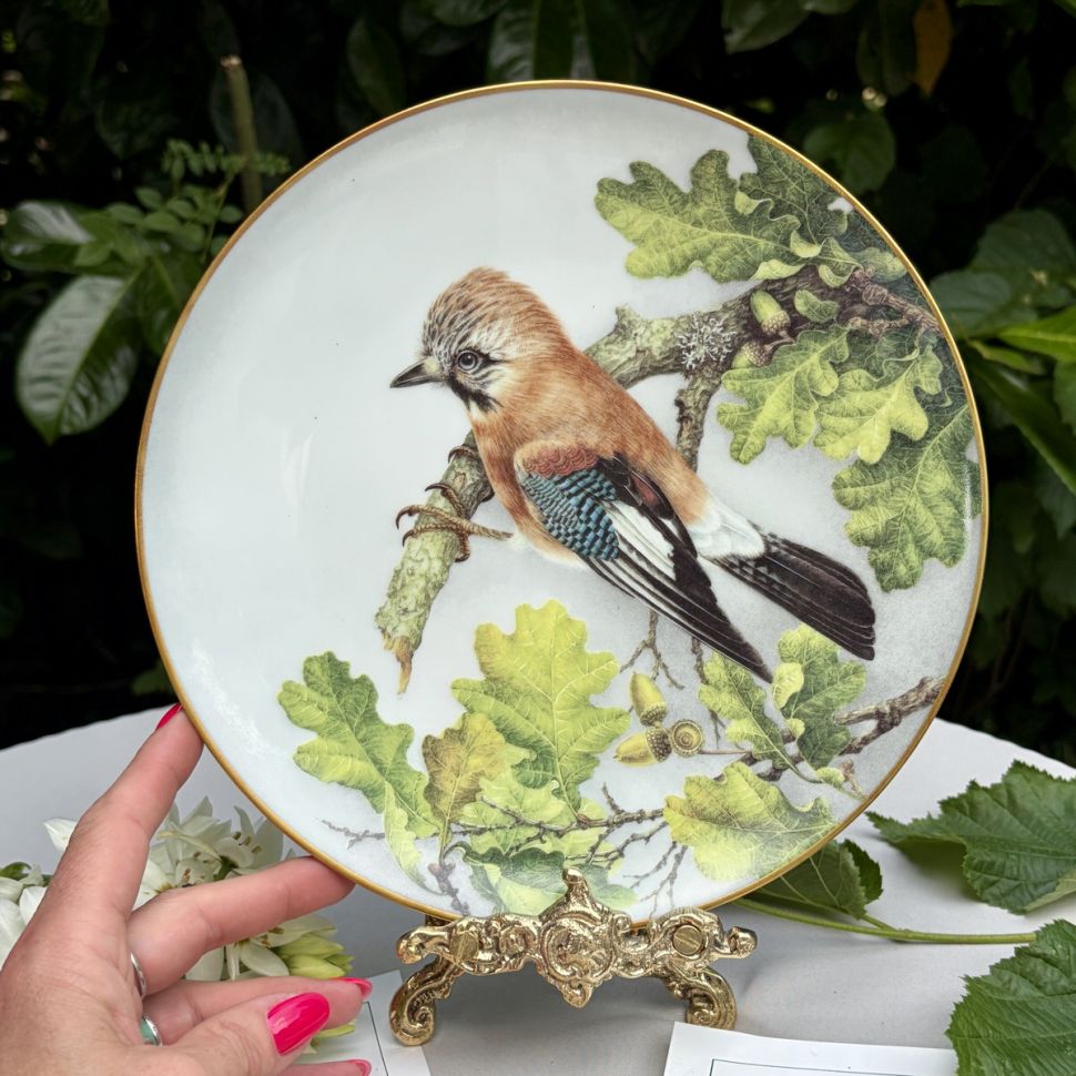 Тарелка Franklin Porcelain Птицы 23 см фарфор Франция 1984 г