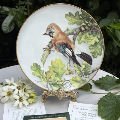 Тарелка Franklin Porcelain Птицы 23 см фарфор Франция 1984 г