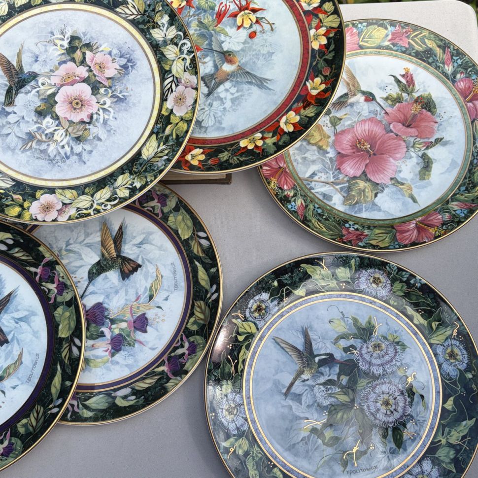 Тарелка Franklin Mint Royal Doulton Белоухий колибри 21 см фарфор Англия