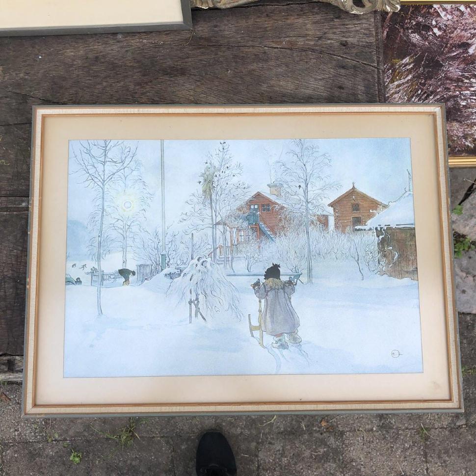 Картина репродукция 35х47 см Carl Larson Зима