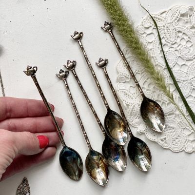 Ложка чайная 12 см Чайник мельхиор 