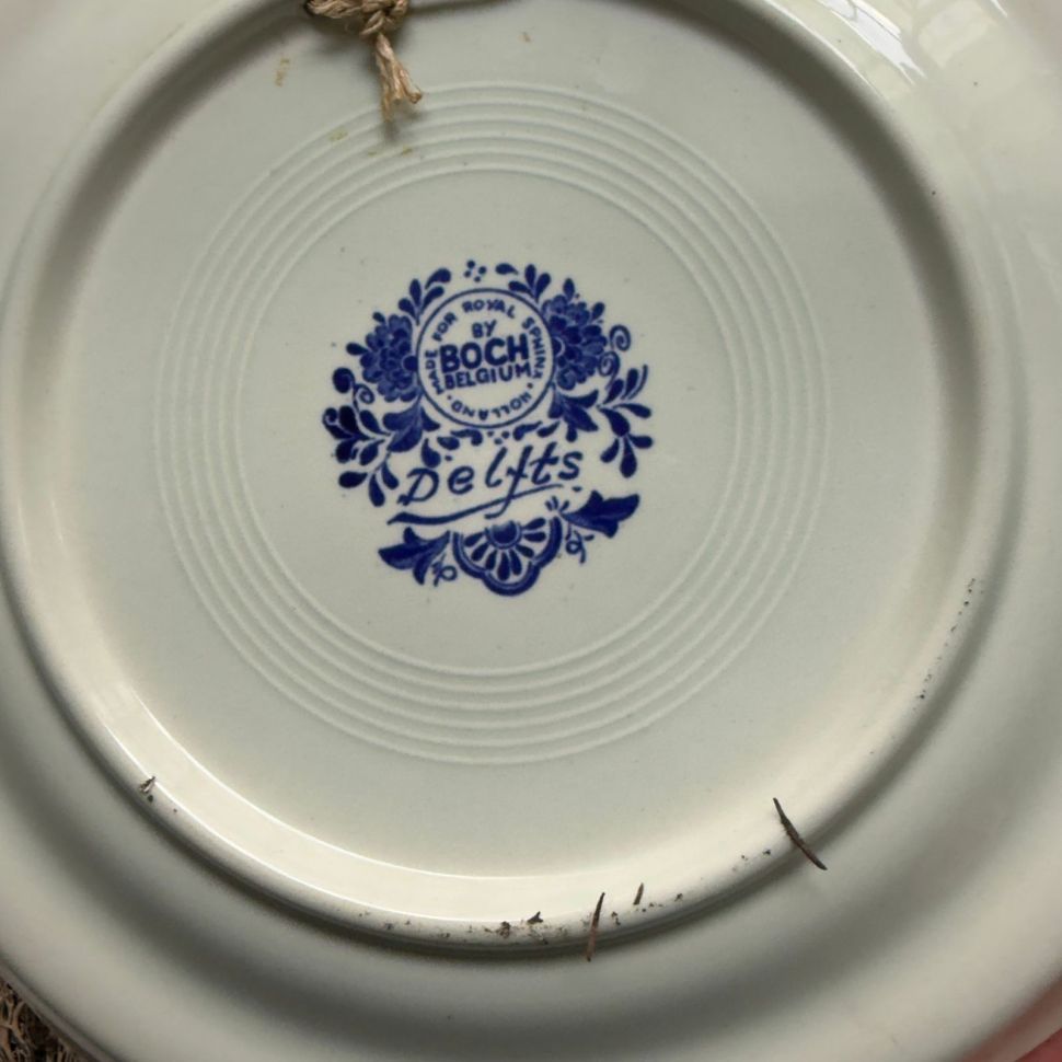Тарелка Delfts by Boch 25 см керамика Голландия 120 лет