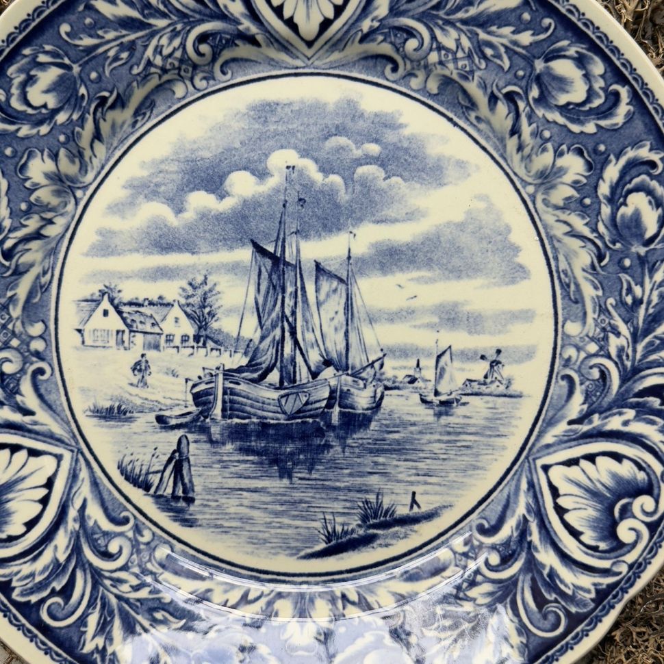 Тарелка Delfts by Boch 25 см керамика Голландия 120 лет