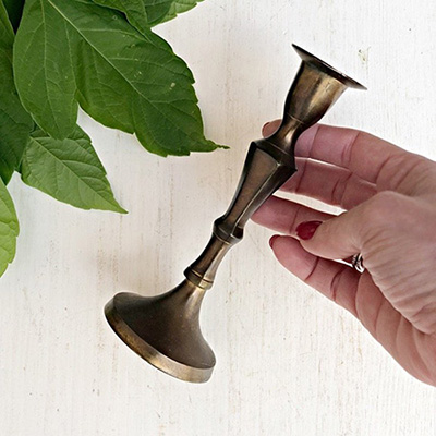 Подсвечник на одну свечу, латунь с патиной