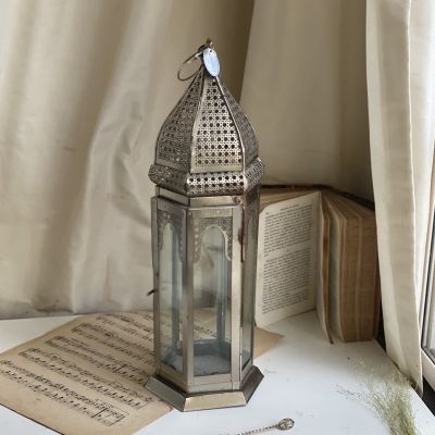 Подсвечник фонарь 40 см металл стекло