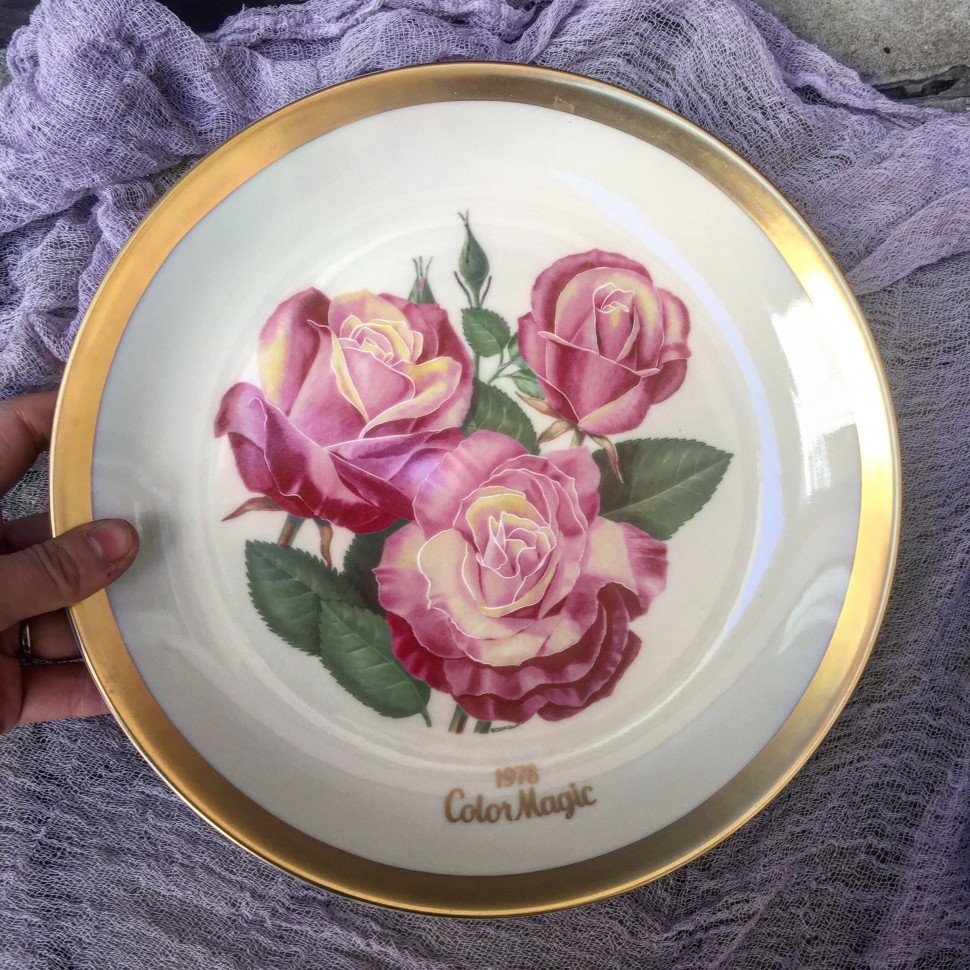 Тарелка коллекционная All-America Rose Selections Colormagic 1978 год