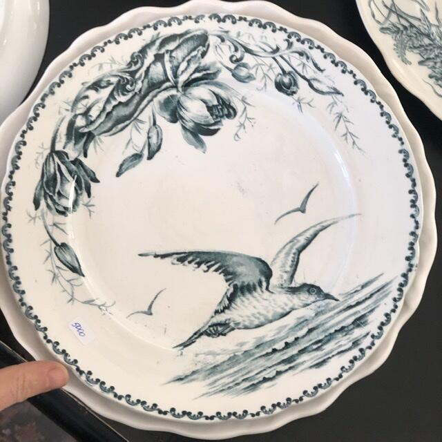 Тарелка старинная плоская Крачка 