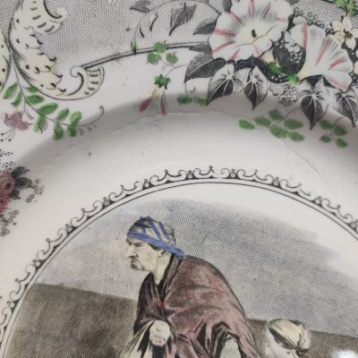 Тарелка Creil et Montereau 21 см Говорящая тарелка фарфор Франция уценка