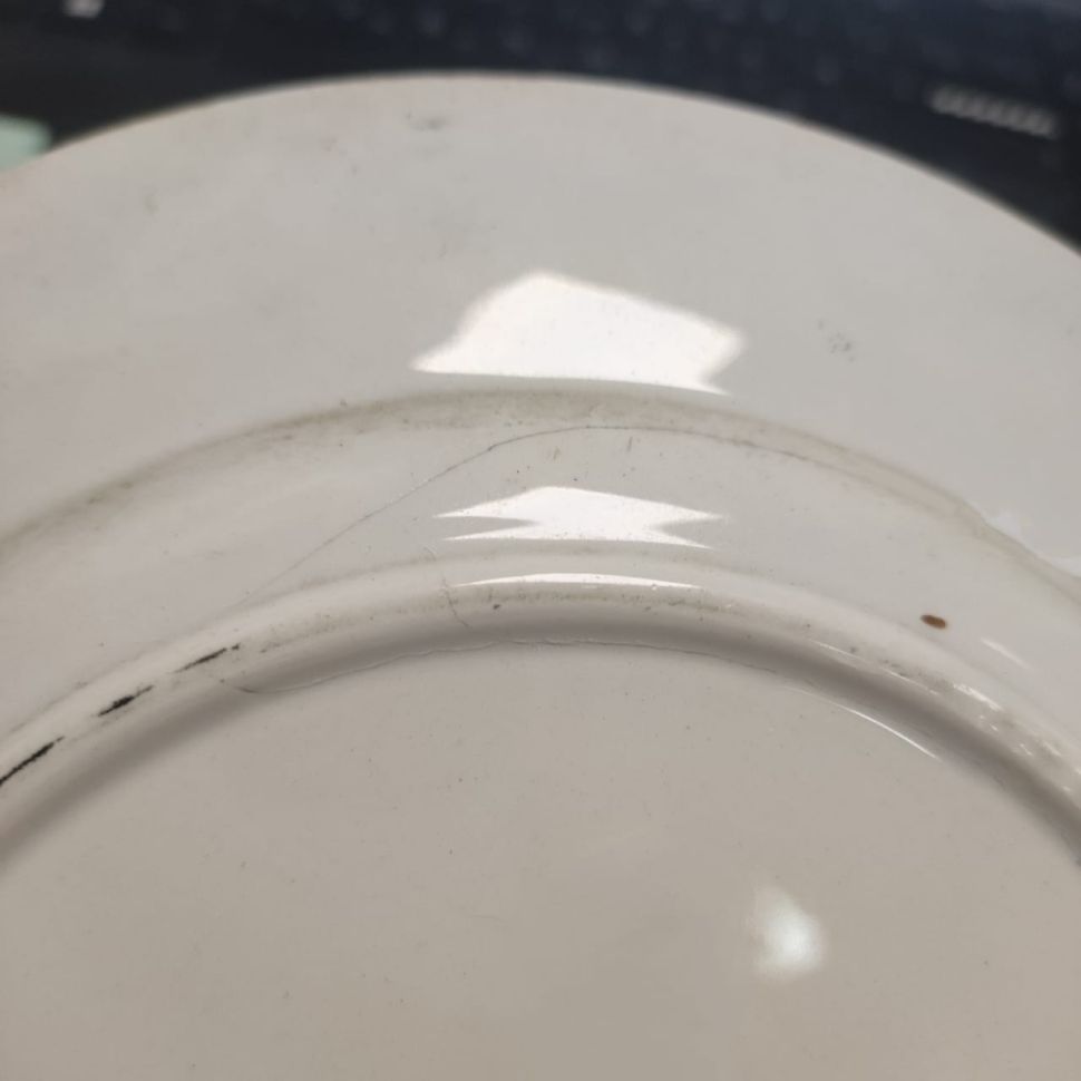 Тарелка Creil et Montereau 21 см Говорящая тарелка фарфор Франция уценка