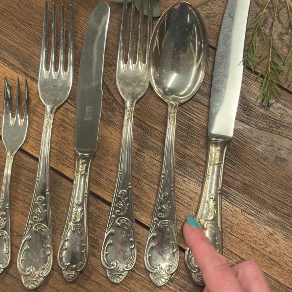 Ложка столовая 21 см серебрение Арнуво Франция