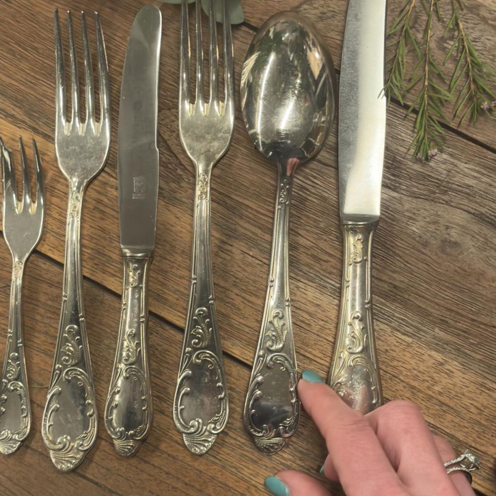 Ложка столовая 21 см серебрение Арнуво Франция