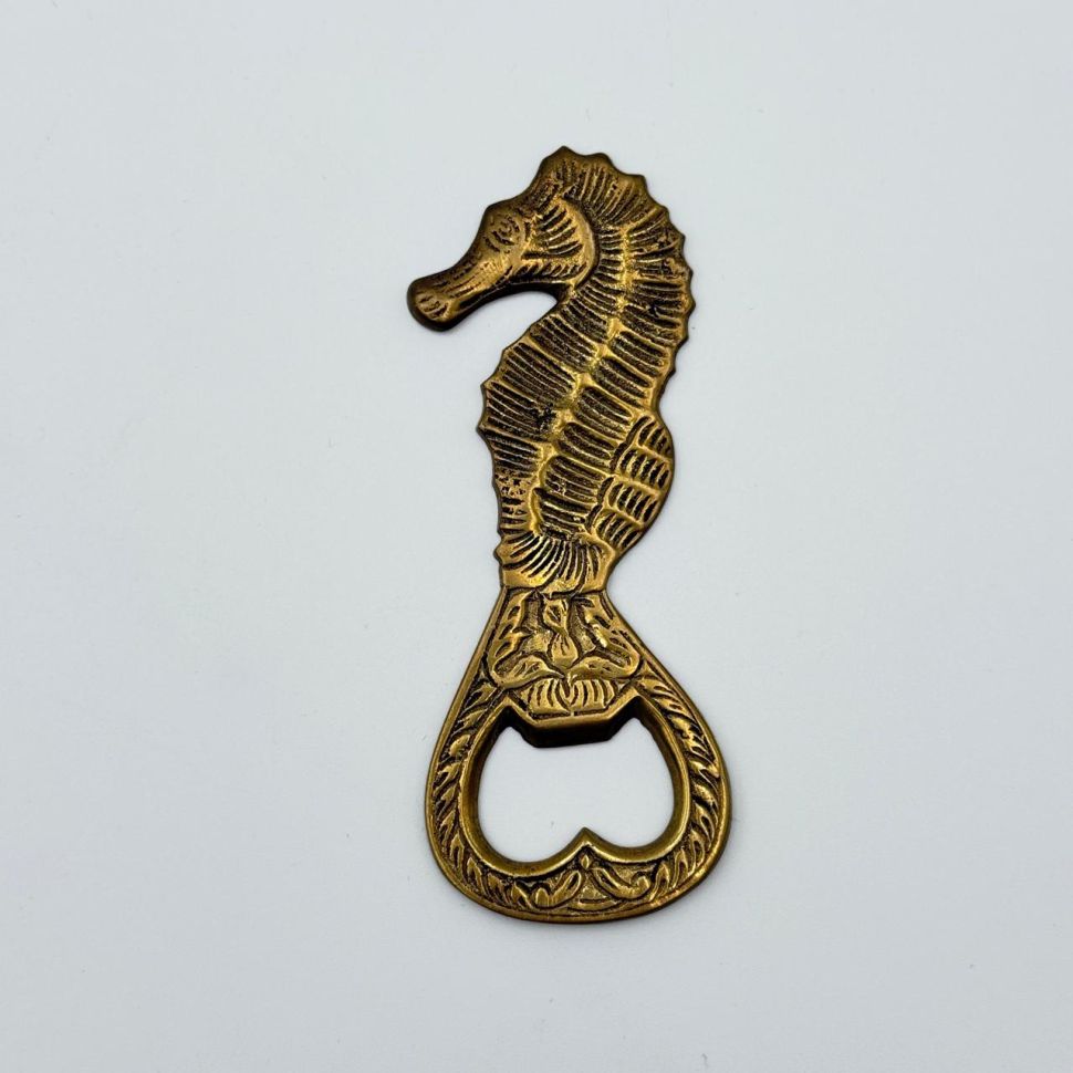 Открывалка для бутылок Морской конек 10 см латунь