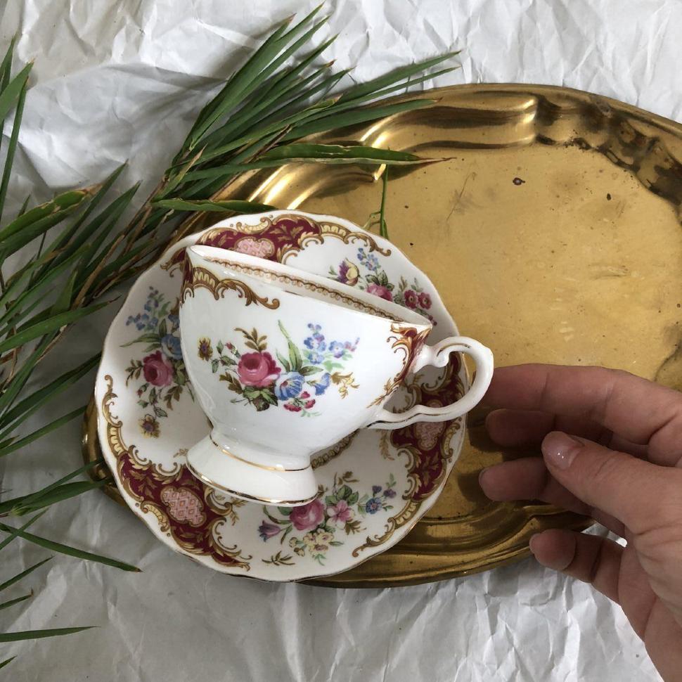 Чайная пара Windsor Tuscan England, примерно 1940-е годы