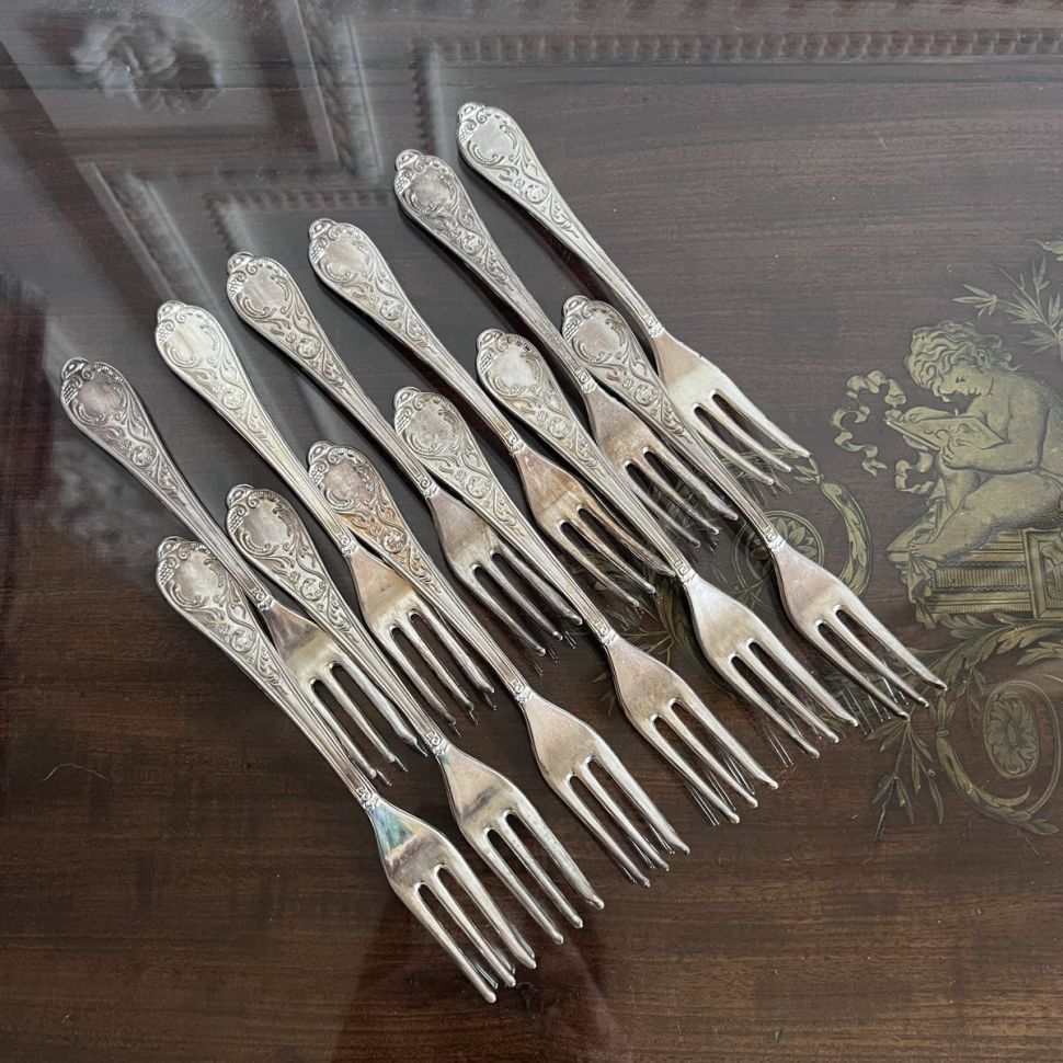 Вилка десертная 16 см мельхиор Италия