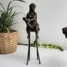 Статуэтка Девушка держащаяся за колено Pierre Collinet 27 см Франция бронза 50-е гг