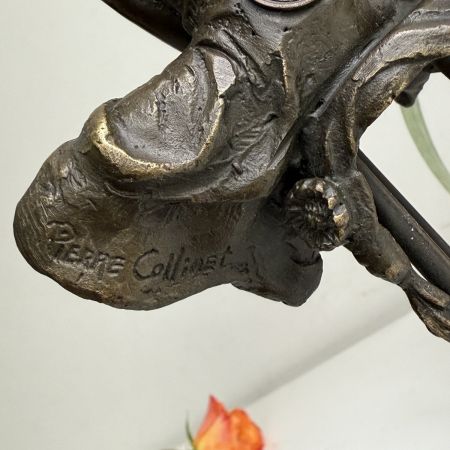 Статуэтка Девушка держащаяся за колено Pierre Collinet 27 см Франция бронза 50-е гг