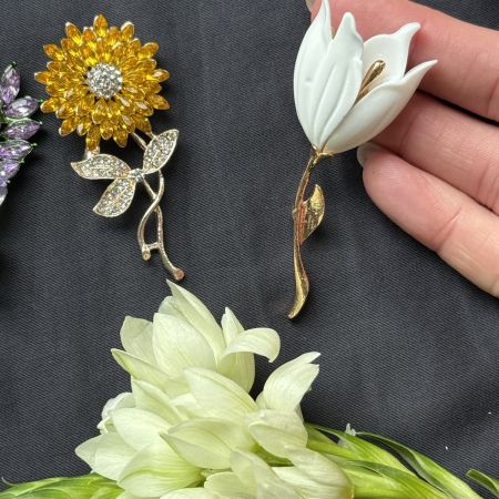 Брошь Подсолнух 6 см Германия 