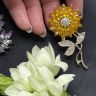 Брошь Подсолнух 6 см Германия 