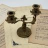 Подсвечник Рококо 22 см Франция латунь