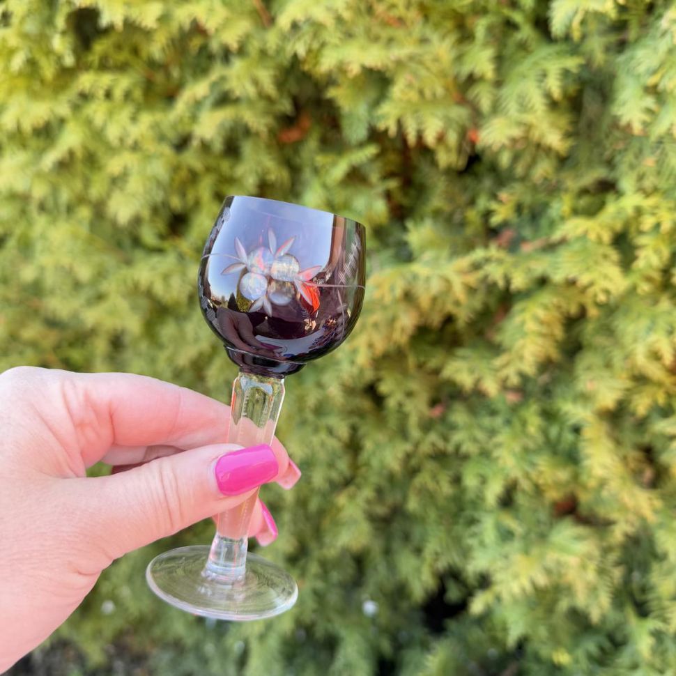 Рюмка Anna Hutte коричневая 60 мл накладной хрусталь Германия