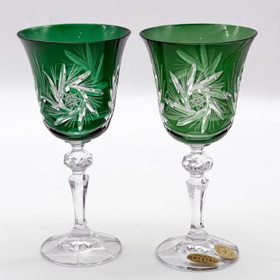 Бокал тюльпан набор 2 шт. 230 мл цветной хрусталь Чехия