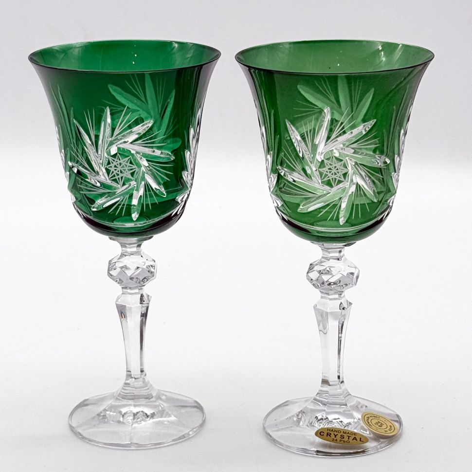 Бокал тюльпан набор 2 шт. 230 мл цветной хрусталь Чехия