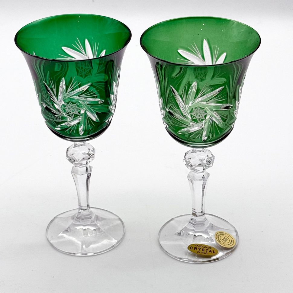 Бокал тюльпан набор 2 шт. 230 мл цветной хрусталь Чехия