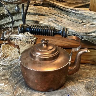 Чайник с деревянной ручкой, медь, литровый