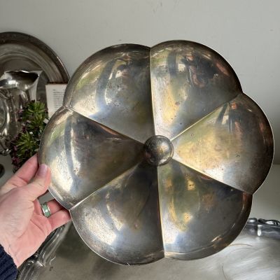 Менажница блюдо 30 см серебрение по латуни