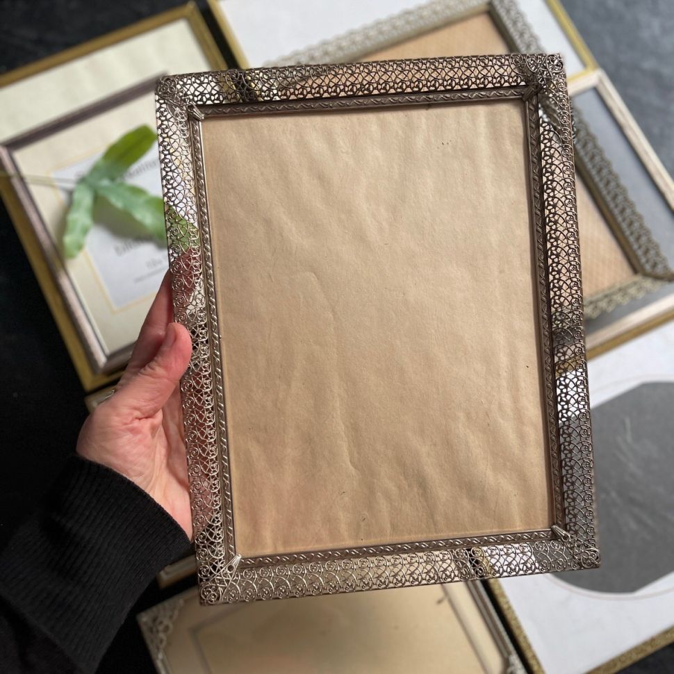 Рамка ажурная 22х28 см металл со стеклом