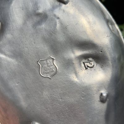 Блюдо фруктовница Арнуво 35 см олово Франция