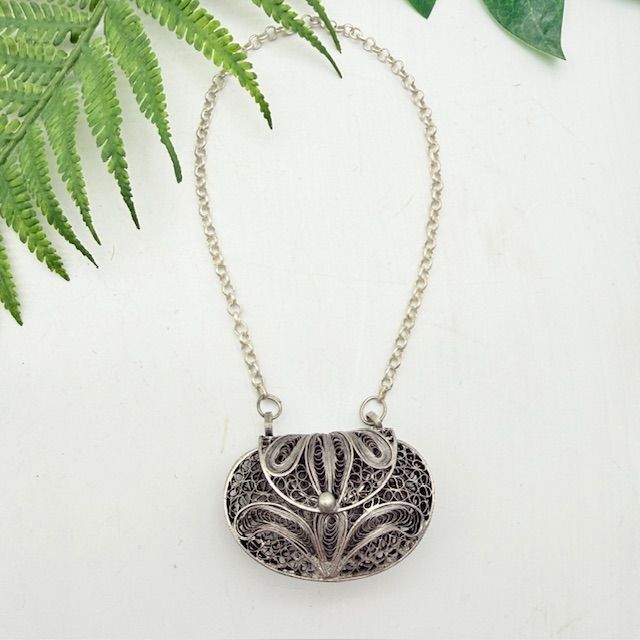 Кошелек сумочка 16 см серебро филигрань