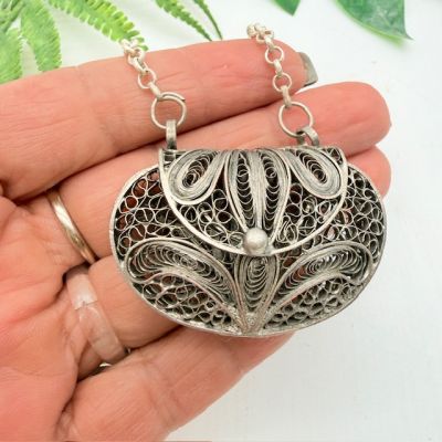 Кошелек сумочка 16 см серебро филигрань