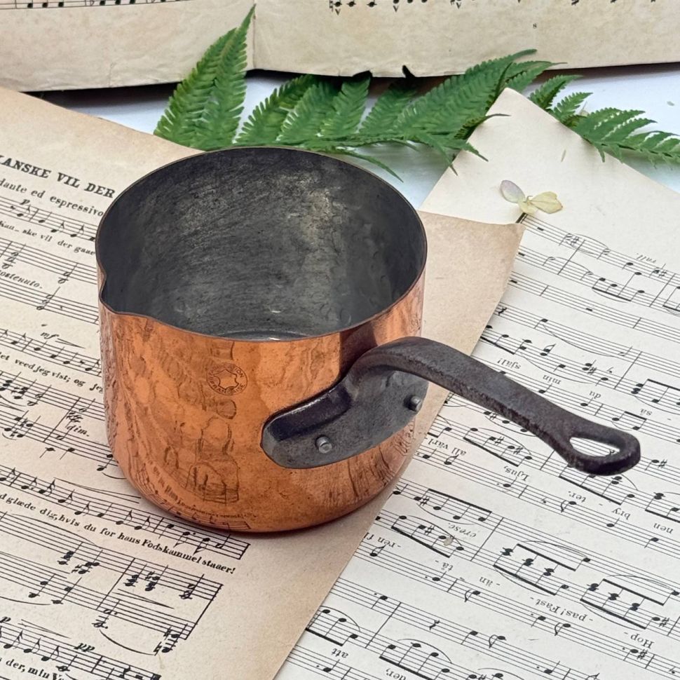 Ковш с ручкой высокий 0.7 л Франция медь