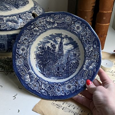Тарелка глубокая Liberty Blue Staffordshire 22 см Англия
