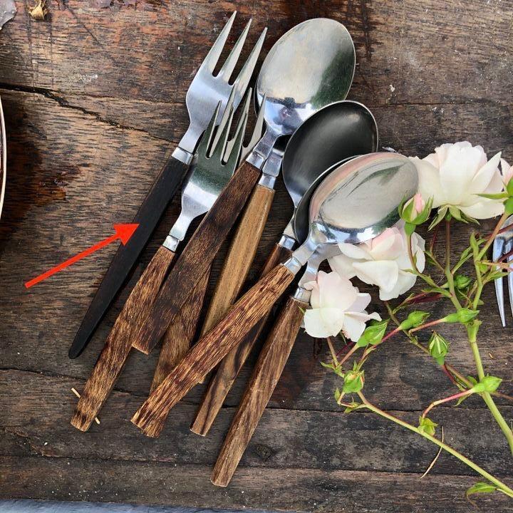 Вилка столовая 19 см с деревянной ручкой Rostfritt сталь