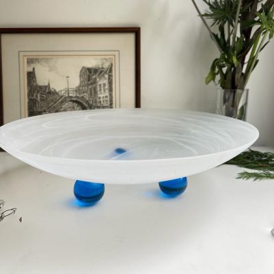 Блюдо большое 36 см на ножках стекло