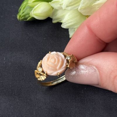 Кольцо с кораллом Avon позолота