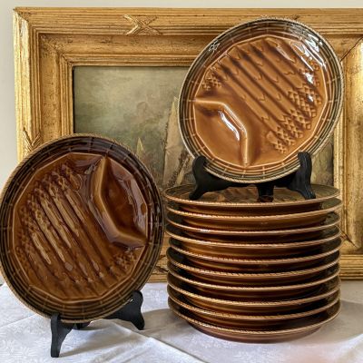 Тарелка менажница для спаржи 23 см Sarreguimenes майолика керамика