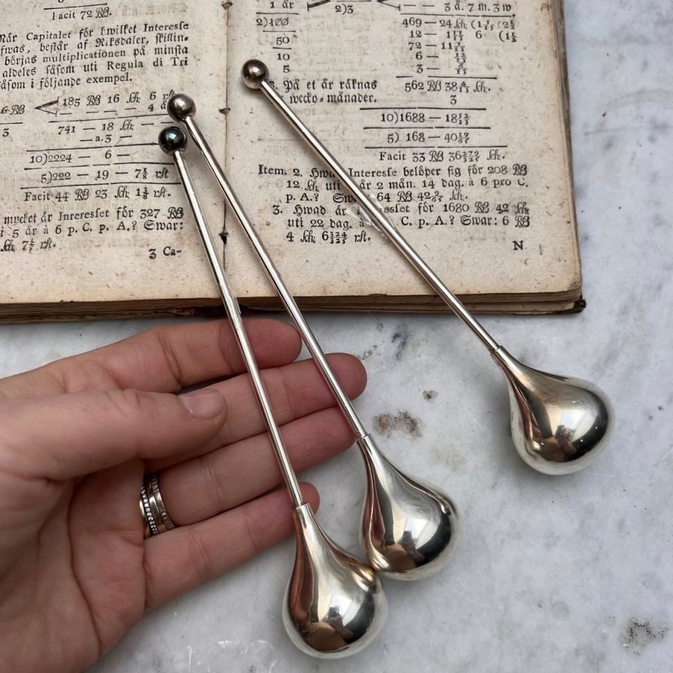 Ложка давилка барная для коктейлей 16 см мельхиор