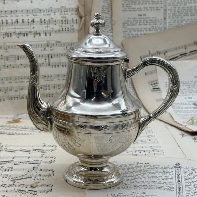 Чайник кофейник 1.3 л  серебрение Франция 