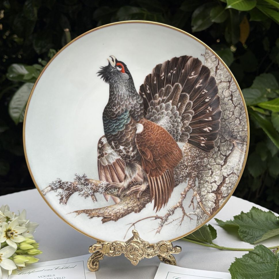Тарелка Franklin Porcelain Птицы 23 см фарфор Франция 1984 г