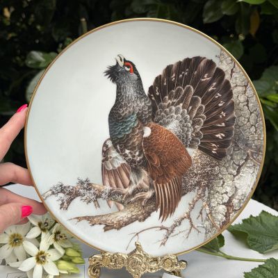 Тарелка Franklin Porcelain Птицы 23 см фарфор Франция 1984 г