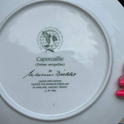 Тарелка Franklin Porcelain Птицы 23 см фарфор Франция 1984 г
