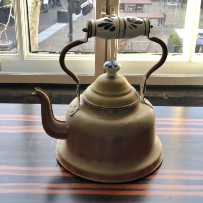 Чайник медь-латунь с керамической ручкой 2л