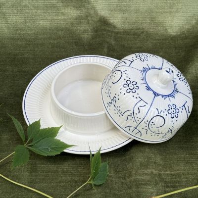 Масленка паштетница Royal Boch Indisch Blau 18 см Бельгия
