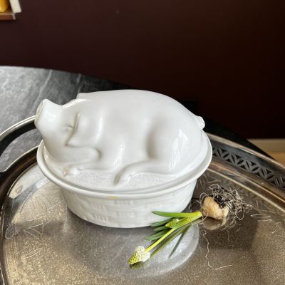 Террин с крышкой Поросенок 17 см