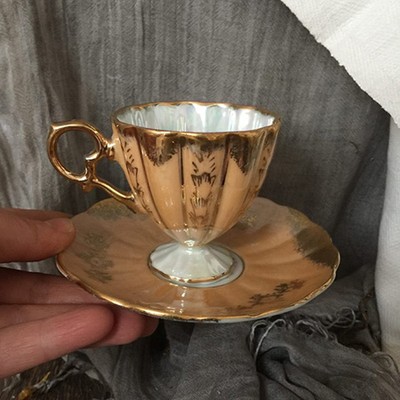 Кофейная пара Orange mother of pearl