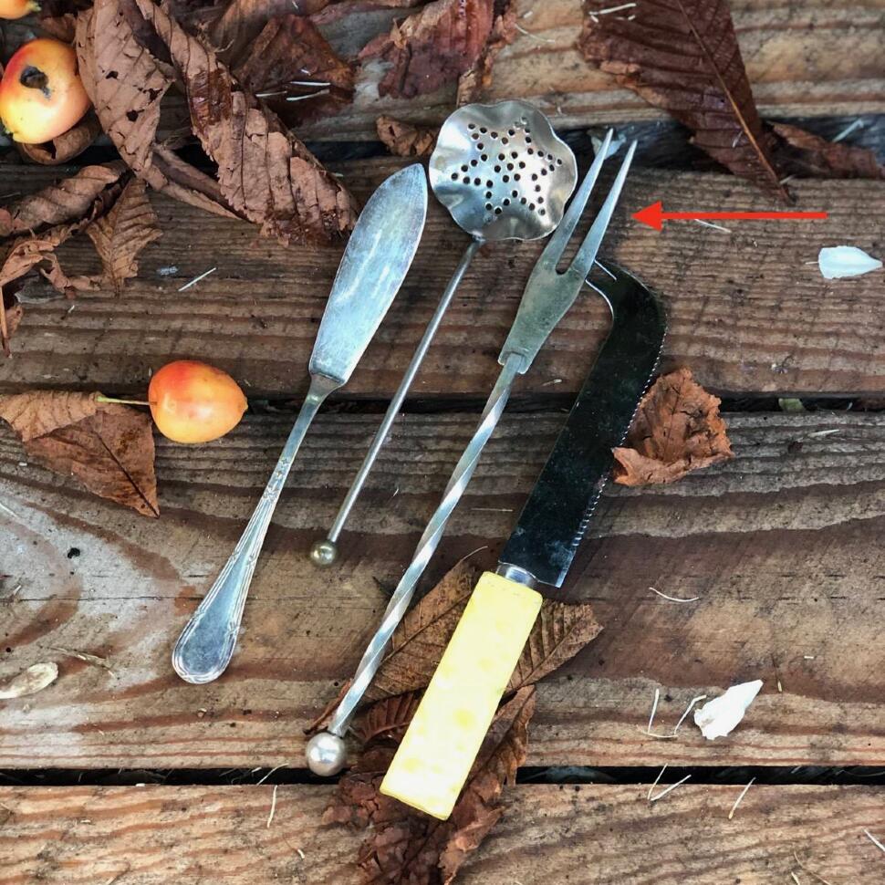 Вилка- двузубец 19,5 см мельхиор